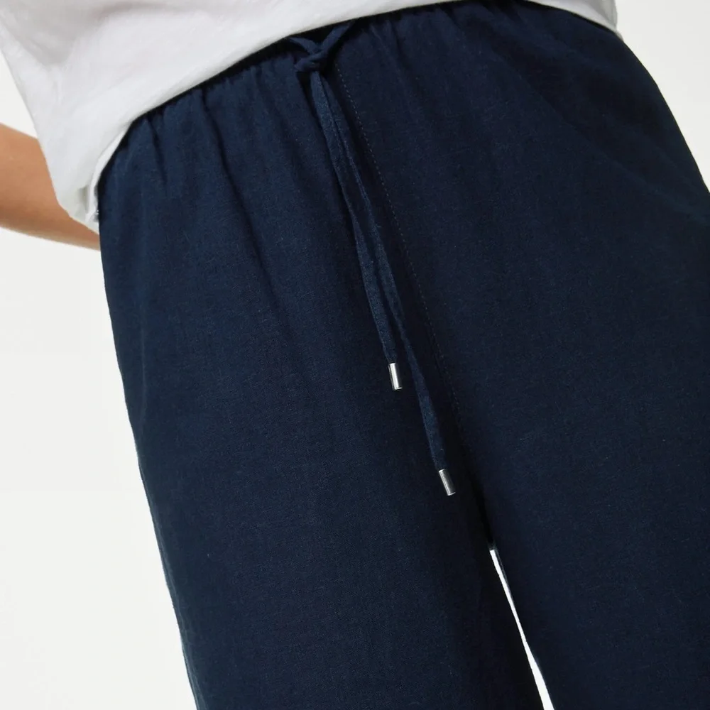 Zara Linen Drawstring Pants Sz Small